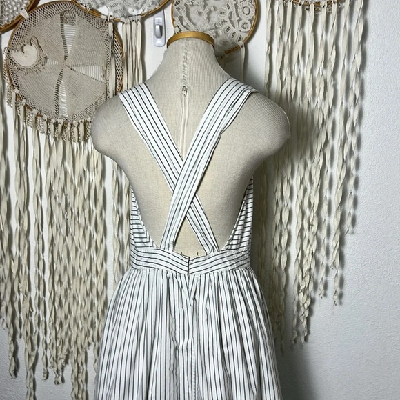 Mes Demoiselles Gray and White Stripe Apron Dress Size 40/US8 - Picture 7 of 11